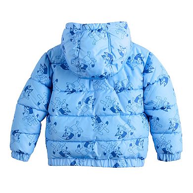 Toddler Bluey Hooded Puffer Jacket