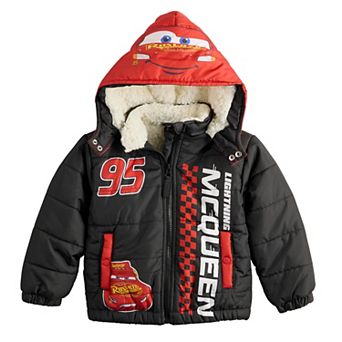 Toddler Disney / Pixar's Cars Lightning McQueen Cosplay Hooded Puffer Jacket