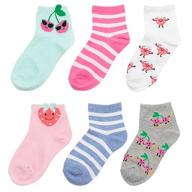 Girls 4-12 SO® 6-Pack Patterned Ankle Socks