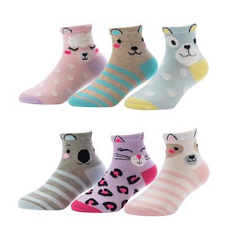 Girls 4-12 SO® 6-Pack Patterned Ankle Socks