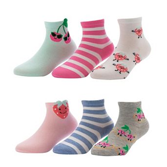 Girls 4-12 SO® 6-Pack Patterned Ankle Socks