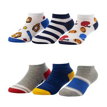 Boys 6-8.5 Sports Low Cut Socks 6-Pack Set