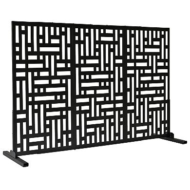 Oakland Living 6 ft. x 4 ft. Freestanding Metal Privacy Screen Room Divider