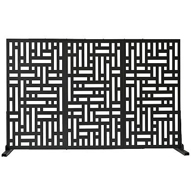 Oakland Living 6 ft. x 4 ft. Freestanding Metal Privacy Screen Room Divider