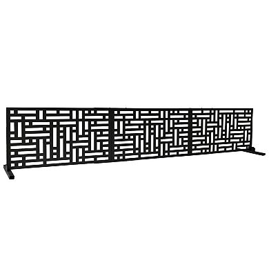 Oakland Living 6 ft. x 4 ft. Freestanding Metal Privacy Screen Room Divider