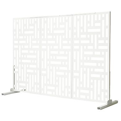 Oakland Living 6' x 4' Freestanding Geometric Metal Privacy Screen Room Divider