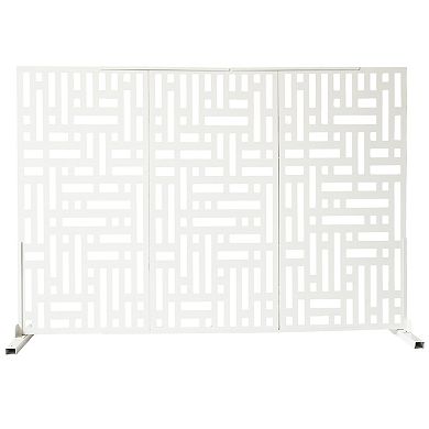 Oakland Living 6' x 4' Freestanding Geometric Metal Privacy Screen Room Divider
