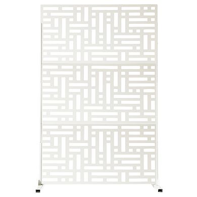 Oakland Living 6' x 4' Freestanding Geometric Metal Privacy Screen Room Divider