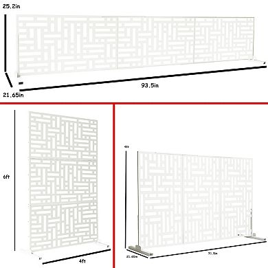 Oakland Living 6' x 4' Freestanding Geometric Metal Privacy Screen Room Divider