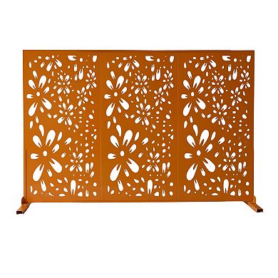 Oakland Living 6' x 4' Freestanding Metal Privacy Screen Room Divider