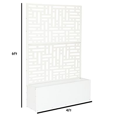 Oakland Living 6' x 4' Freestanding Metal Privacy Screen Room Divider