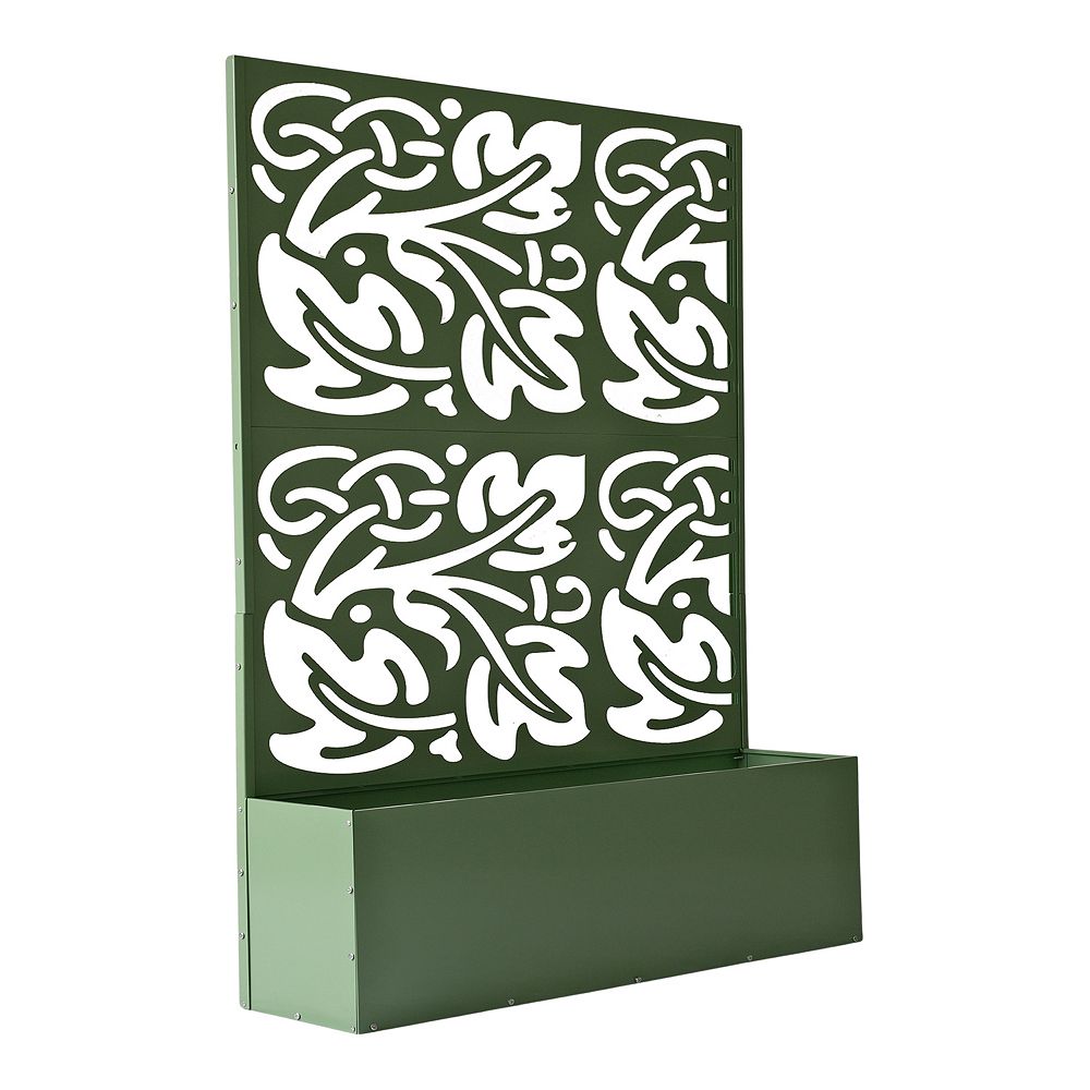 Oakland Living 6' x 4' Freestanding Celtic Leaves Metal Privacy Screen ...