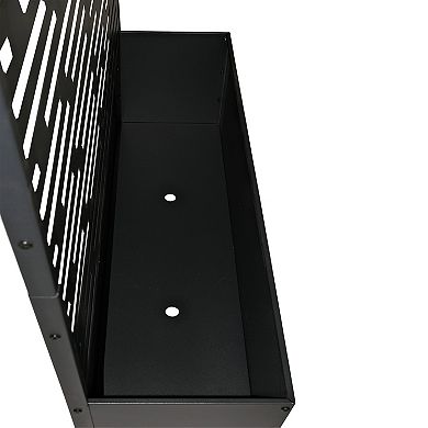 Oakland Living Black Metal Freestanding Room Divider Privacy Screen with Flower Box