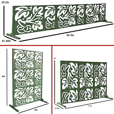 Oakland Living 6' x 4' Freestanding Metal Privacy Screen Room Divider
