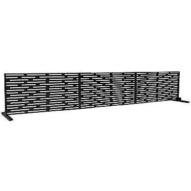 Oakland Living 6 ft. x 4 ft. Black Freestanding Metal Privacy Screen Room Divider