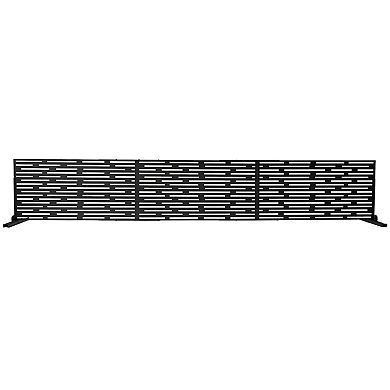 Oakland Living 6 ft. x 4 ft. Black Freestanding Metal Privacy Screen Room Divider