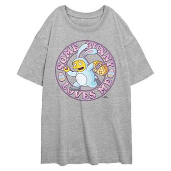 Juniors' The Simpsons Ralph Some Bunny Loves Me Oversized Graphic Tee