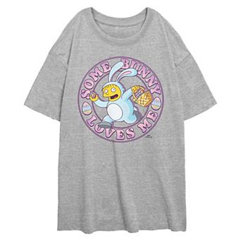 Juniors' The Simpsons Ralph Some Bunny Loves Me Oversized Graphic Tee