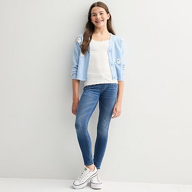 Girls 7-16 Mini Society 3D Patch Cardigan