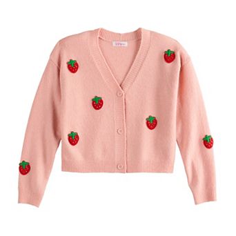 Girls 7-16 Mini Society 3D Patch Cardigan