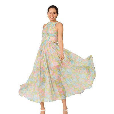 knee length dresses for ladies Navy Floral Jacquard Midi Dress - All Dresses
