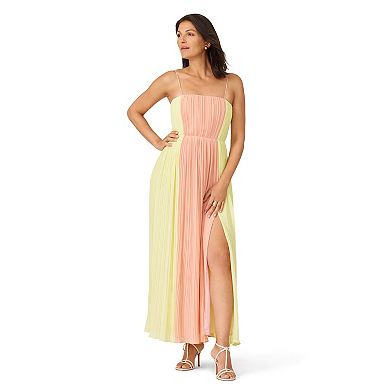 Women's J. Mendel Pleated Color Block Midi Dress