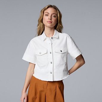 Women's Simply Vera Vera Wang Short Sleeve Denim Jacket