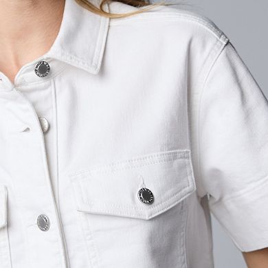 Women's Simply Vera Vera Wang Short Sleeve Denim Jacket