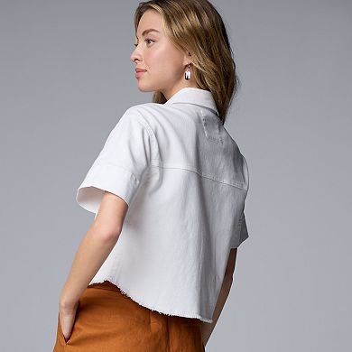 Women's Simply Vera Vera Wang Short Sleeve Denim Jacket