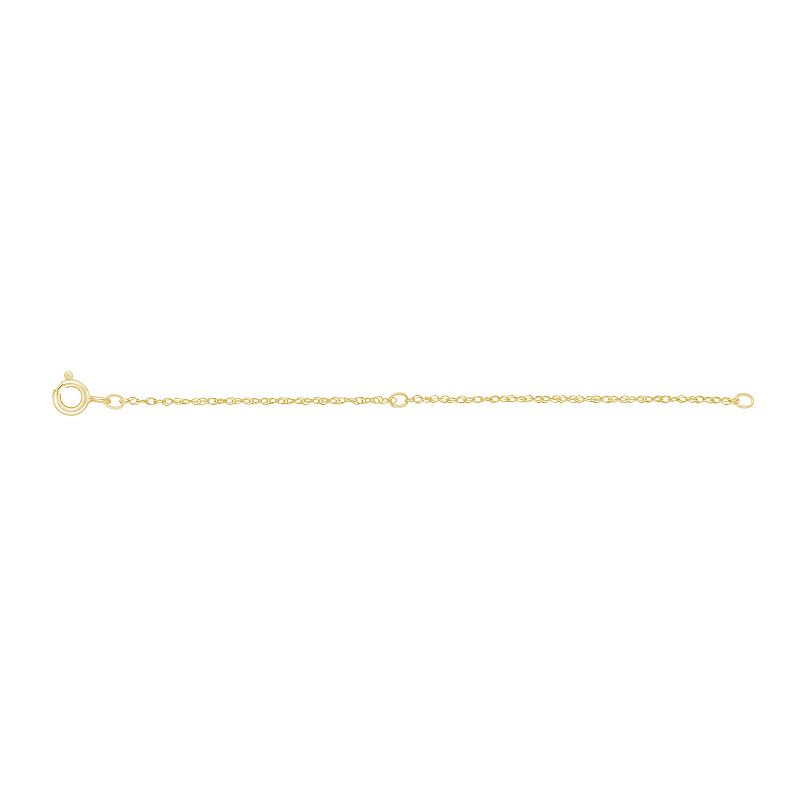 Jewelry Essentials Sterling Silver 2+2-in. Rope Chain Extender, Women's, Size: 2-4" ADJ, Gold Tone