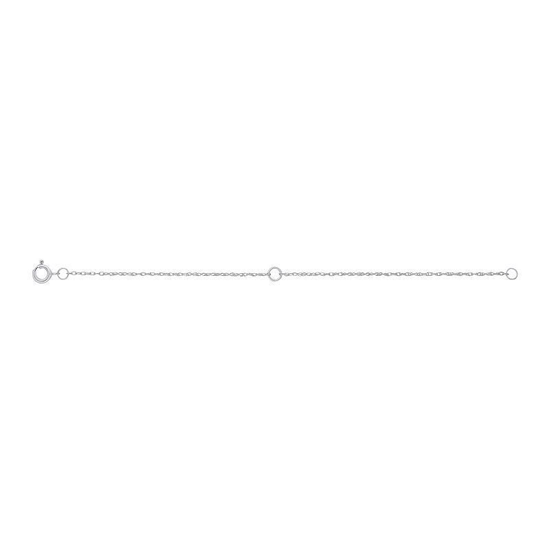 Jewelry Essentials 14k Gold 2+2-in. Rope Chain Extender, Women's, Size: 2-4" ADJ, 14k White Gold