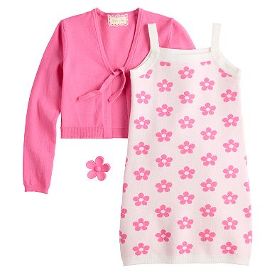 Girls 4-8 BTween 2-Piece Sweaterknit Cardigan & Tank Dress Set
