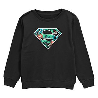 Boys 8-20 DC Comics Superman Tropical Print Logo Graphic Fleece