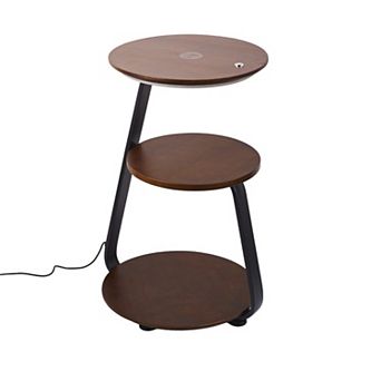 3 tier Nightstand With Wireless Charger & Night Light