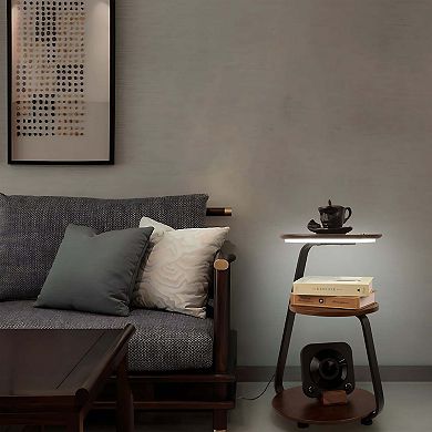 3-Tier Nightstand With Wireless Charger & Night Light