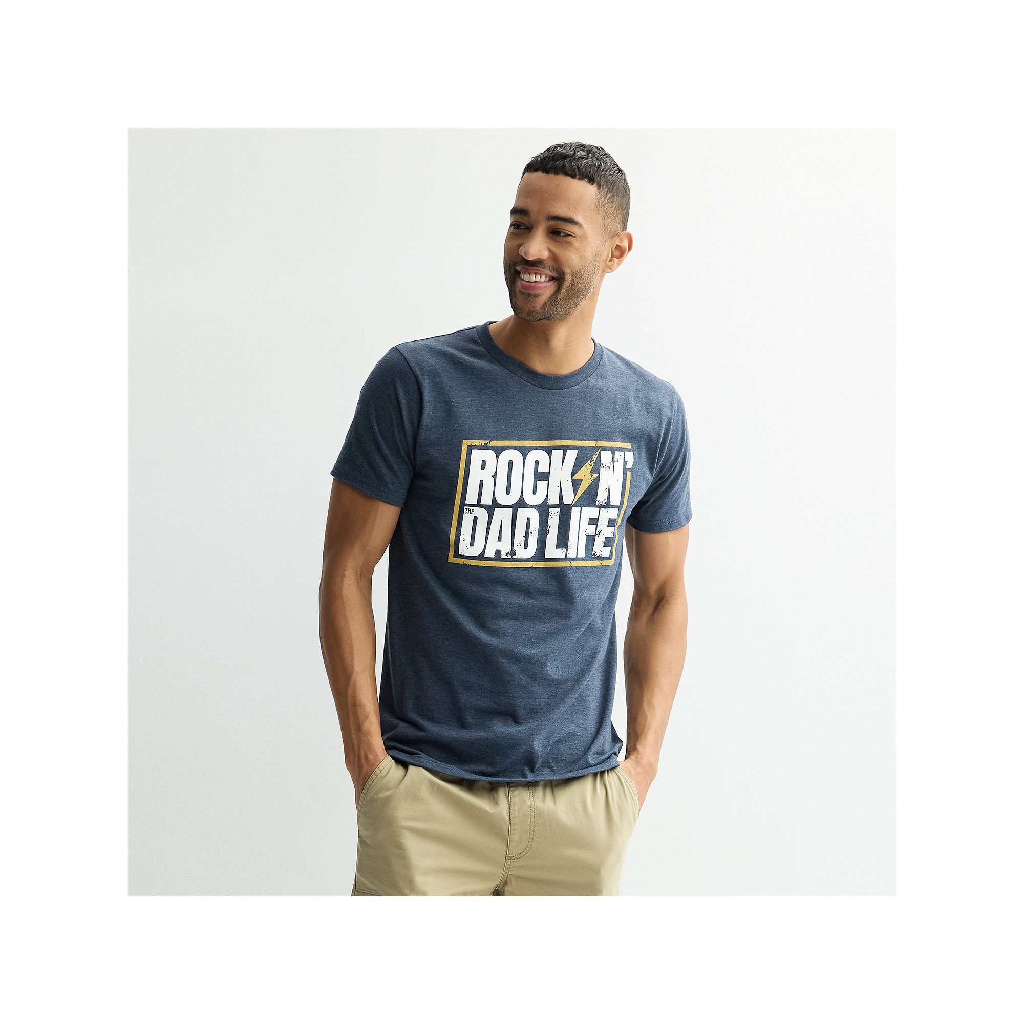 Mens Melmarc Rock N Dad Life Fathers Day Graphic Tee, Size: Small, 