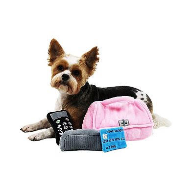 Midlee Plush Purse Find-a-Toy Interactive Dog Toy - 9"