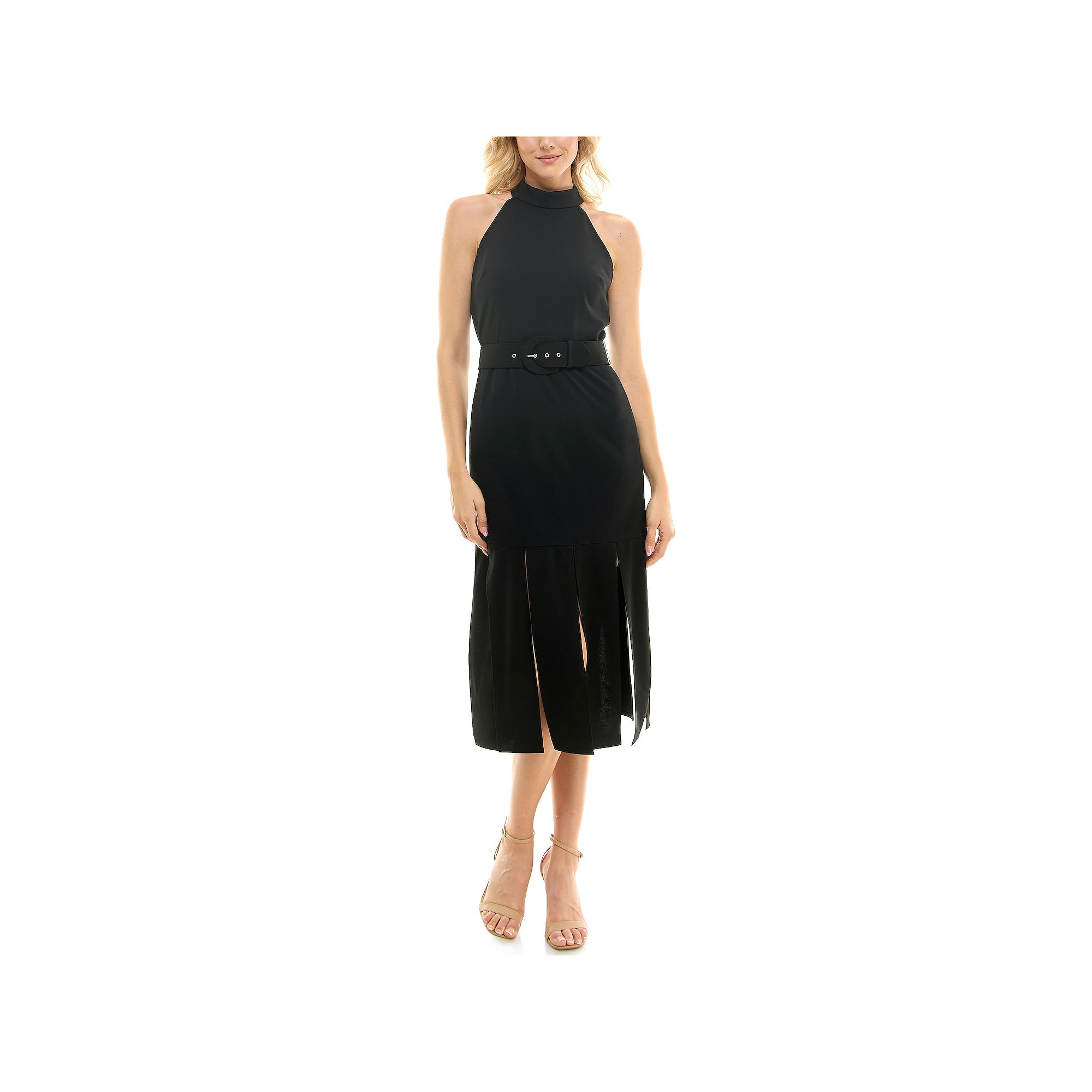 Womens Maison Tara Carwash Hem Sheath Dress, Size: 16, Black