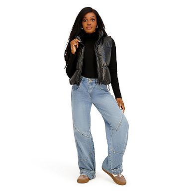 Juniors' madden girl Cropped Puffer Vest