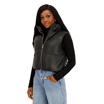 Juniors' madden girl Cropped Puffer Vest