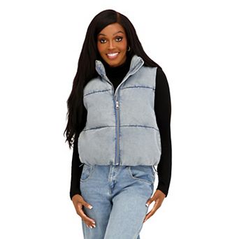 Juniors' madden girl Cropped Puffer Vest