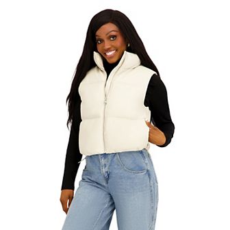 Juniors' madden girl Cropped Puffer Vest