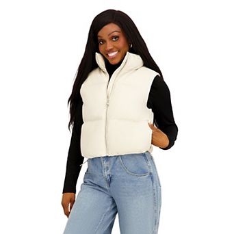 Juniors' madden girl Cropped Puffer Vest