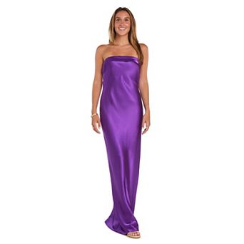 Juniors' Morgan and Co Strapless Satin Dress