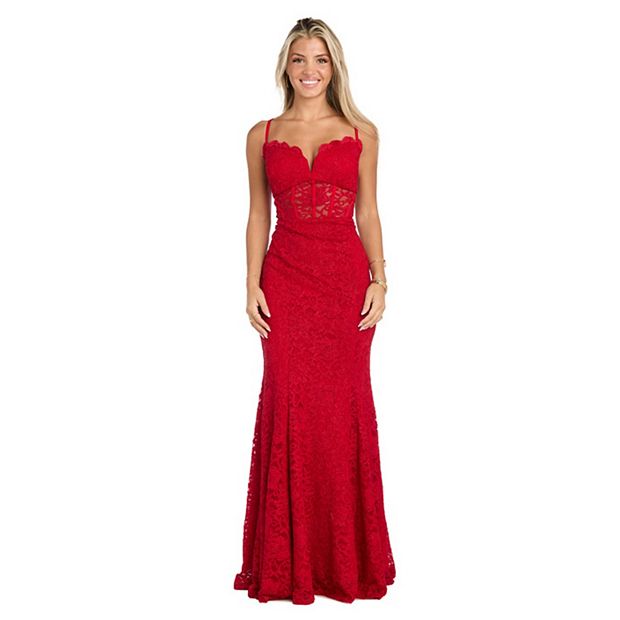 chinese dress ladies Adorn Lace Bust Maxi Dress