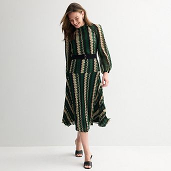 Women's Maison Tara Printed Drop Waist Midi Dress