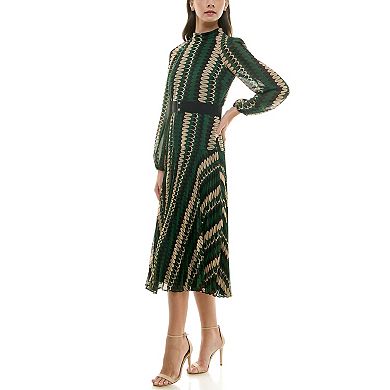 Women's Maison Tara Printed Drop Waist Midi Dress