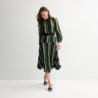 Women's Maison Tara Printed Drop Waist Midi Dress