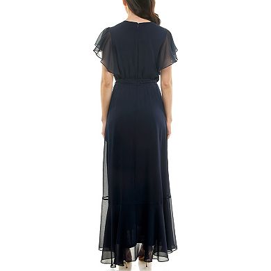 Women's Maison Tara Cap Sleeve Ruffle Wrap Maxi Dress