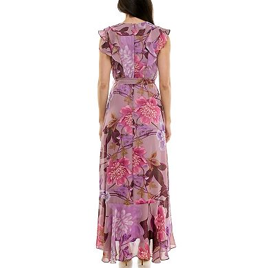 Women's Maison Tara Floral Ruffle Wrap Maxi Dress